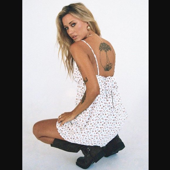 Princess Polly Koko White Floral Tie Back Mini Dress 6 - Picture 7 of 11